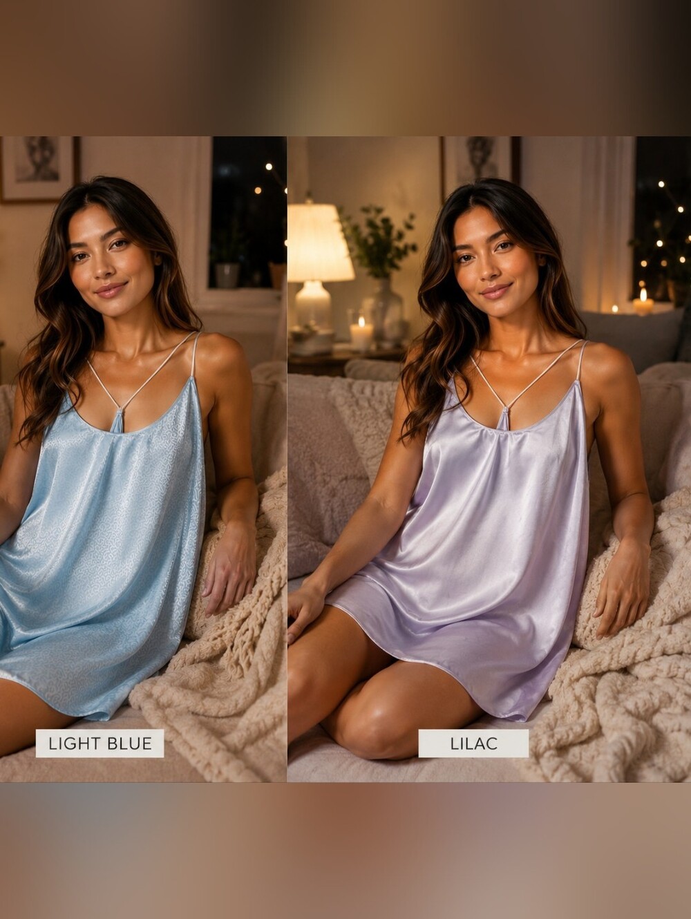 Victoria's Secret Light Blue & Lavender Lingerie Short Gown Size L Set Of 2